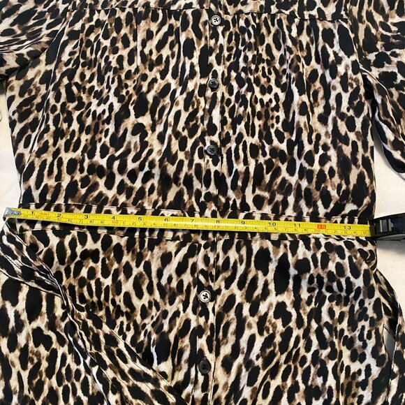 BANANA REPUBLIC leopard-print, button-down maxi dress with belt - Picture 5 of 6
